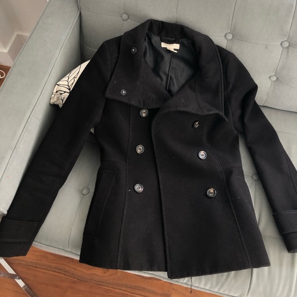 H&M black pea coat - Picture 3 of 6